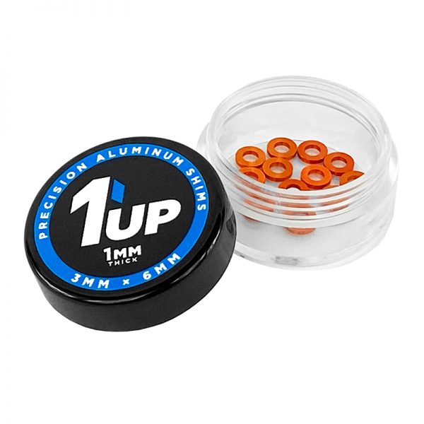 1UP Racing | 3x6x1mm Precision Aluminum Shims, Orange, (12 pcs) | MPN: 80353