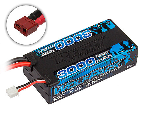 Team Associated | Reedy Wolfpack LiPo 3000mAh 30C 7.4V Shorty Pack, T-Plug | MPN: 758