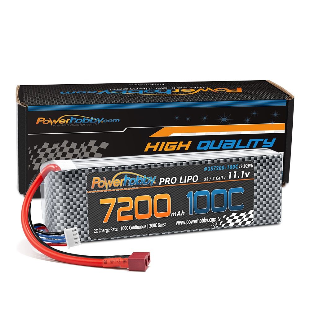 Power Hobby | 3S 11.1V 7200mAh 100C-200C LiPo Battery w/ DEANS Plug | MPN: 3S7200100CDNS