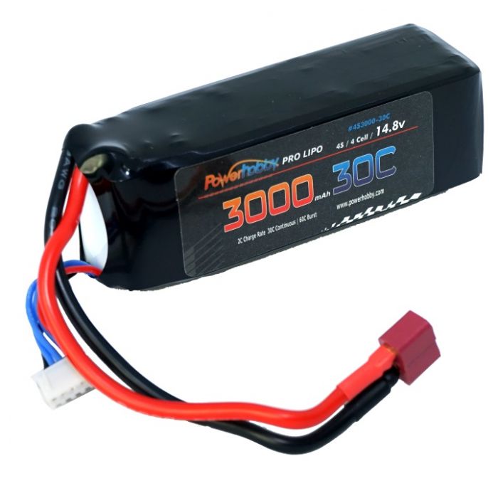 Power Hobby | 4S 14.8V 3000MAH 50C W/ Deans | MPN: 4S300030CDNS