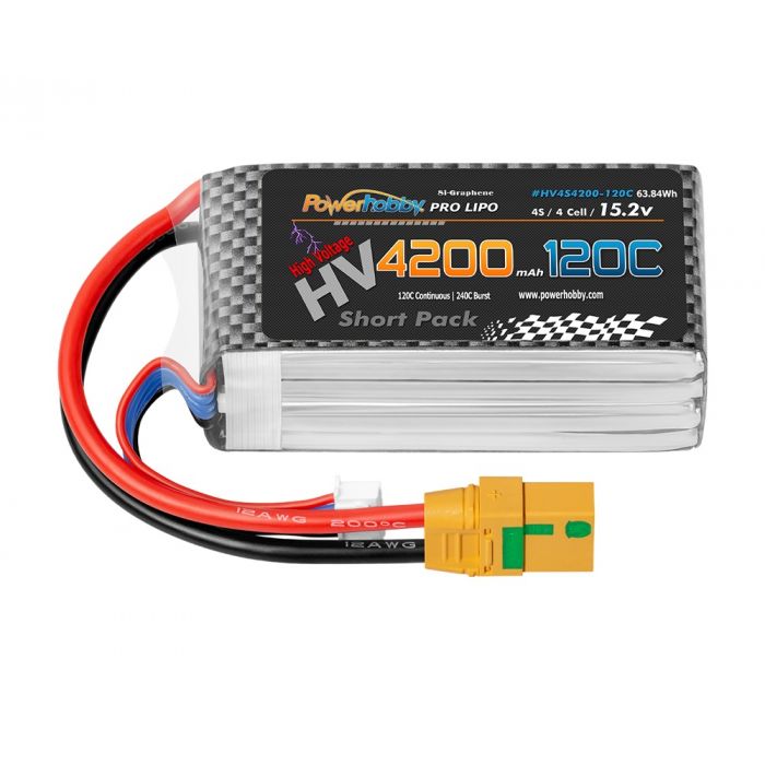 Power Hobby | 4S 15.2V 4200mah 120C GRAPHENE + HV Lipo Battery w XT90 Plug | MPN: 4S4200120CXT90