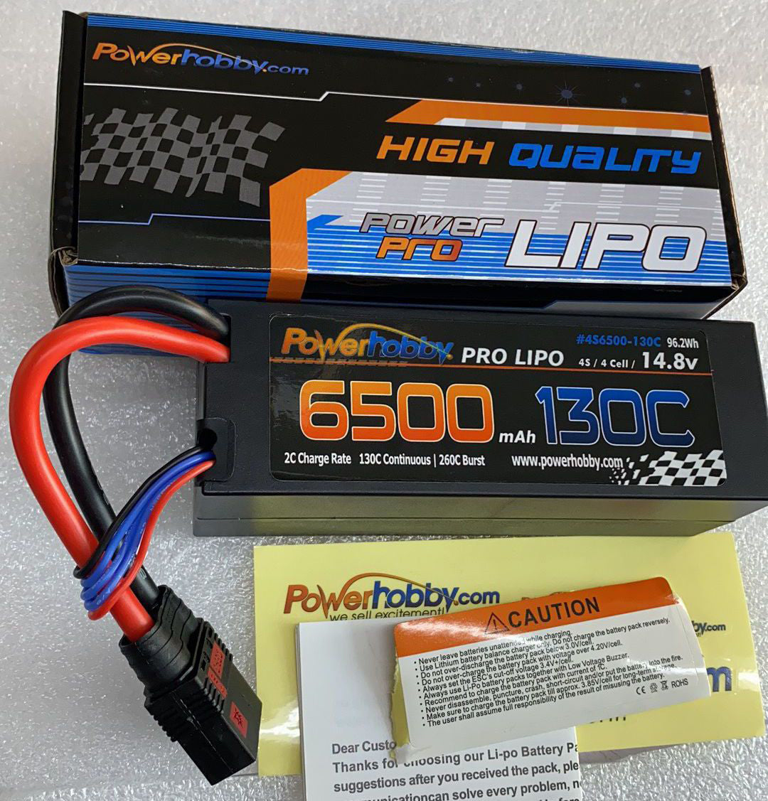 Power Hobby | 4S 14.8V 6500mah 130c GRAPHENE Lipo Battery w QS8 connector | MPN: 4S6500MAH130CQS8