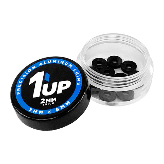 1UP Racing | 3x8x2mm Precision Aluminum Shims, Black, (10 pcs) | MPN: 80404