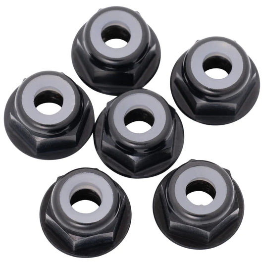 1UP Racing | 7075 Aluminum Flanged Locknuts M3, Black, 6pcs | MPN: 870003