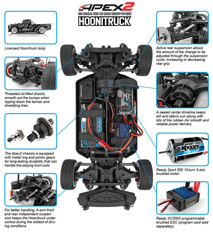 Team Associated | Apex2 Hoonitruck 1/10 On-Road 4wd RTR | MPN: 30123