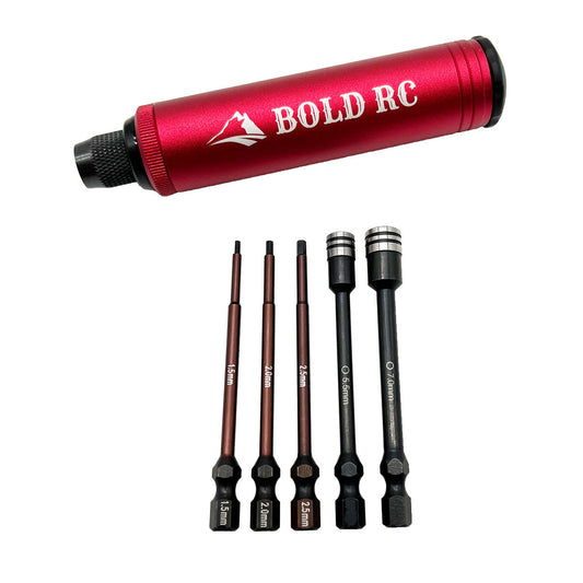 Bold R/C | Trail 1/4" Pocket Driver 5 Tip Set & Aluminum Handle | MPN: 10610