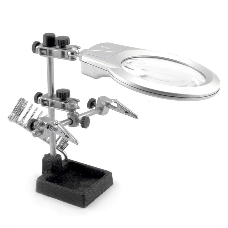 Enkay | Helping Hands Magnifier with Soldering Iron Holder & LED | MPN: 4025