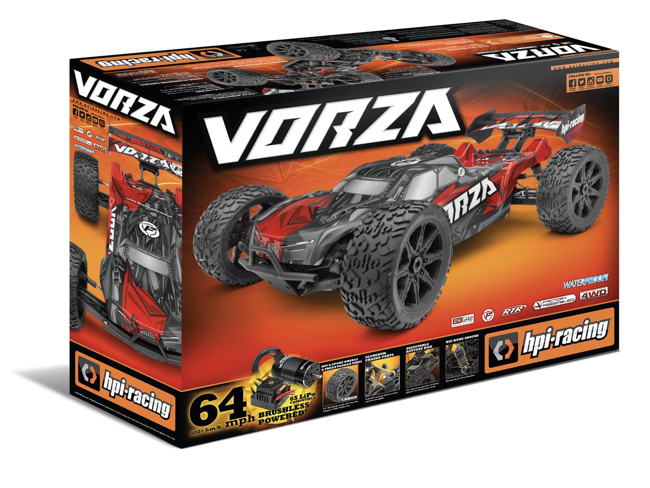 HPI Racing | Vorza Flux Truggy, 1/8 4WD RTR Brushless w/2.4GHz Radio | MPN: 160181