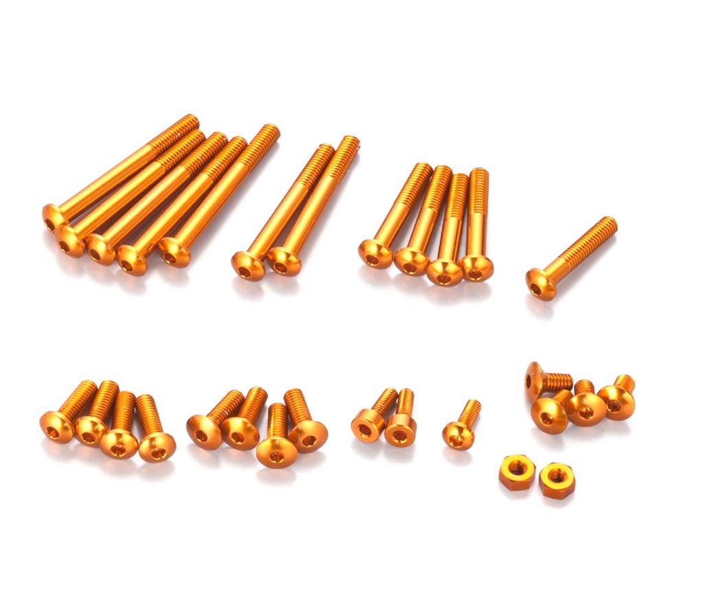 KO PROPO | Aluminum Screw Set for EX-RR / EX-2 / LDT / NEXT (Orange) | MPN: 10676