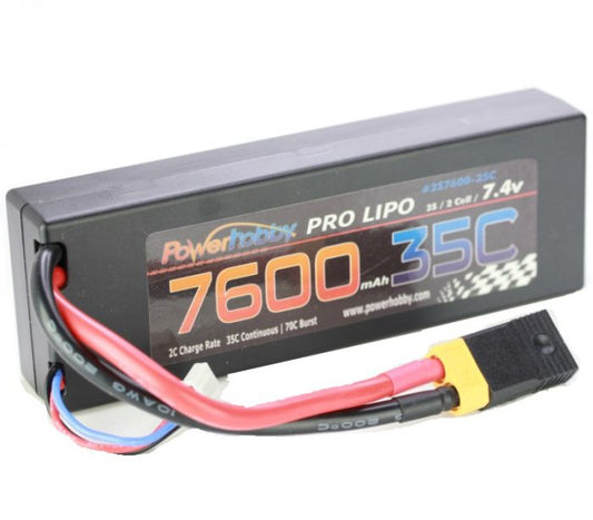 Power Hobby | 7600mAh 7.4V 2S 35C LiPo Battery with Hardwired XT60 | MPN: 2S760035CXT60APT