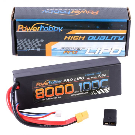 Power Hobby | 2S 7.4V 8000mAh 100C-200C LiPo Battery w/ XT60 Plug + Traxxas | MPN: 2S8000100CXT60APT