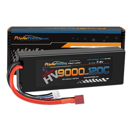 Power Hobby | 2S 7.6V HV + Graphene 9000mAh 120C LiPo Battery w/ Deans | MPN: 2S9000120CDNS
