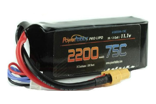 Power Hobby | Powerhobby 3S 11.1V 2200MAH 75C Lipo Battery Pack w/ XT60 | MPN: 3S220075XT60