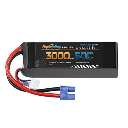 Power Hobby | 3S 11.1V 3000mAh 50C LiPo Battery Pack w/ EC3 Connector | MPN: 3S300050CEC3