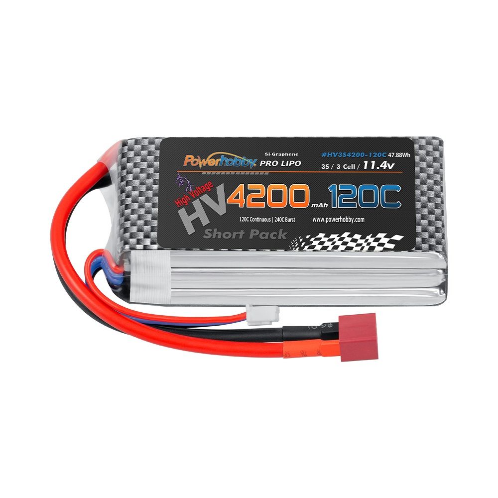 Power Hobby | 3S 11.4V 4200mAh 120C Graphene + HV LiPo Battery w/ Deans | MPN: 3S4200120CDNSHV