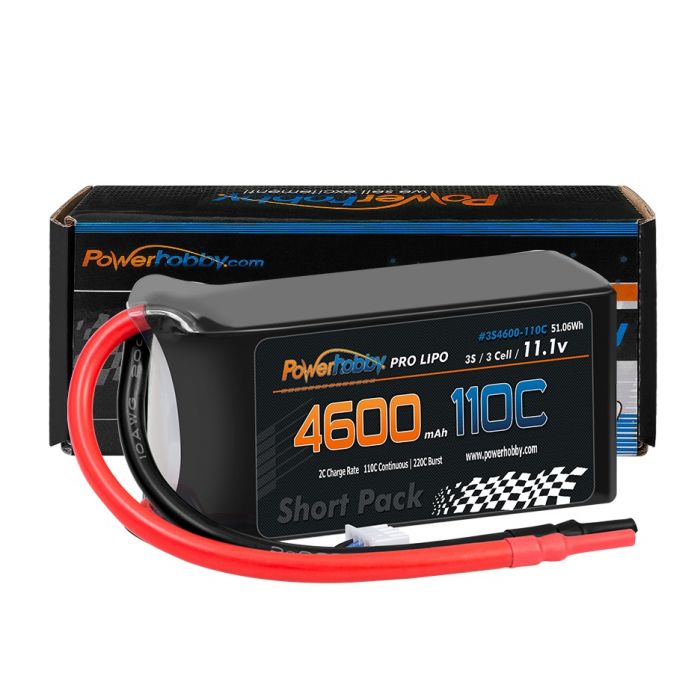 Power Hobby | 3S 11.4V 4600mAh 110C-220C Short Drag Racing Lipo Battery | MPN: 3S4600MAH110C