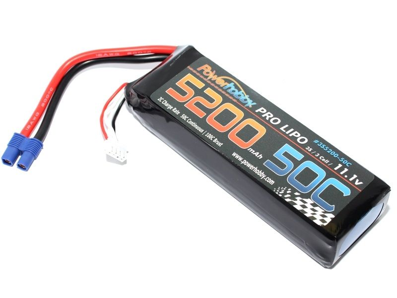 Power Hobby | 3S 11.1V 5200mAh 50C LiPo Battery w/ EC3 Plug 3-Cell | MPN: 3S520050CEC3