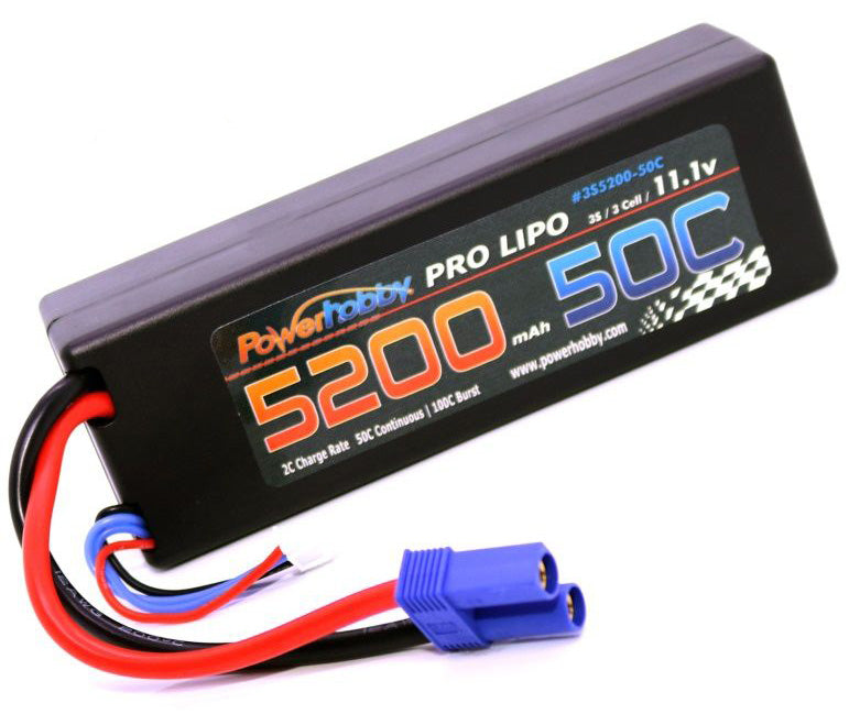 Power Hobby | 5200mAh 11.1V 3S 50C LiPo Battery with Hard Case EC5 | MPN: 3S520050CEC5HCS