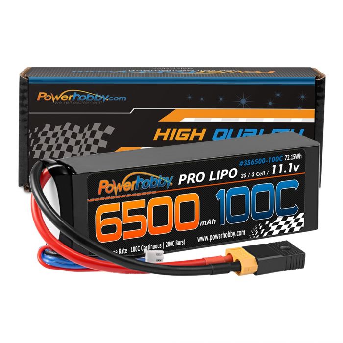 Power Hobby | 6500mAh 11.1V 3S 100C LiPO Battery Pack w/ XT60 + Traxxas | MPN: 3S6500100CXT60APT