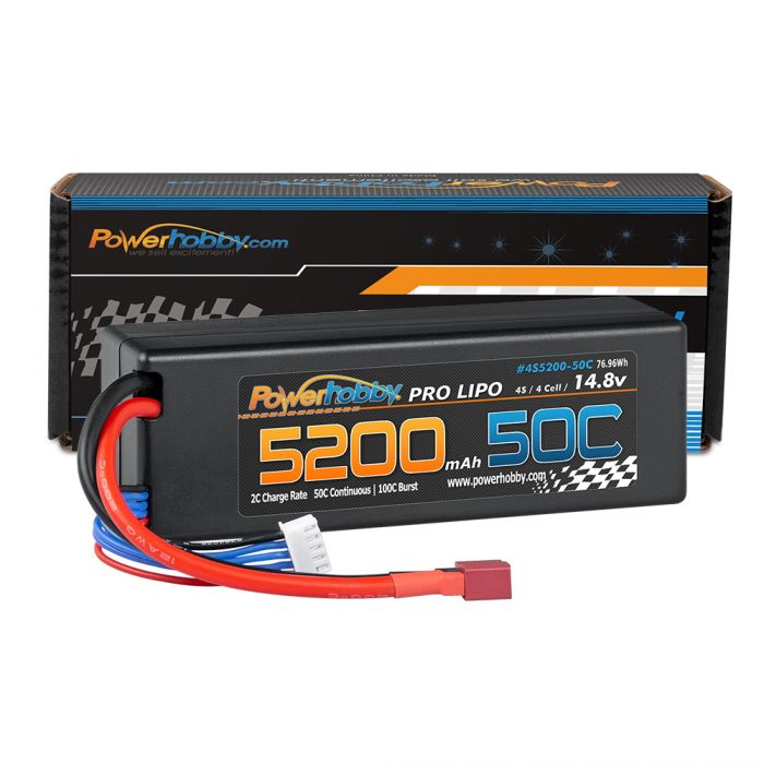 Power Hobby | 4S 14.8V 5200mAh 50C LiPo Battery Hard Case 4-Cell w/ | MPN: 4S520050CDNSHC
