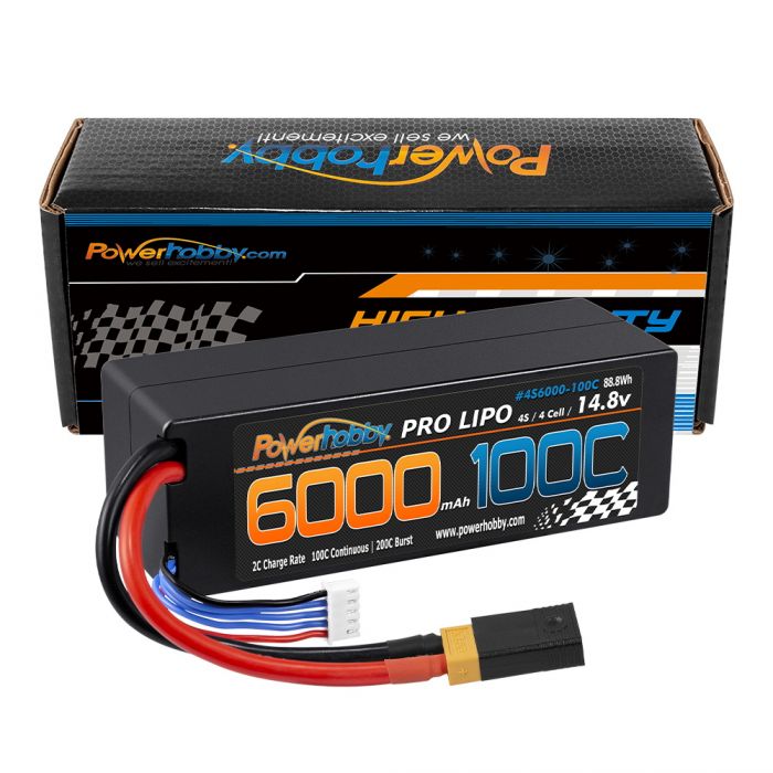 Power Hobby | 4S 14.8v 6000mAh 100c LiPo Battery w/ XT60 | MPN: 4S6000100CXT60APT