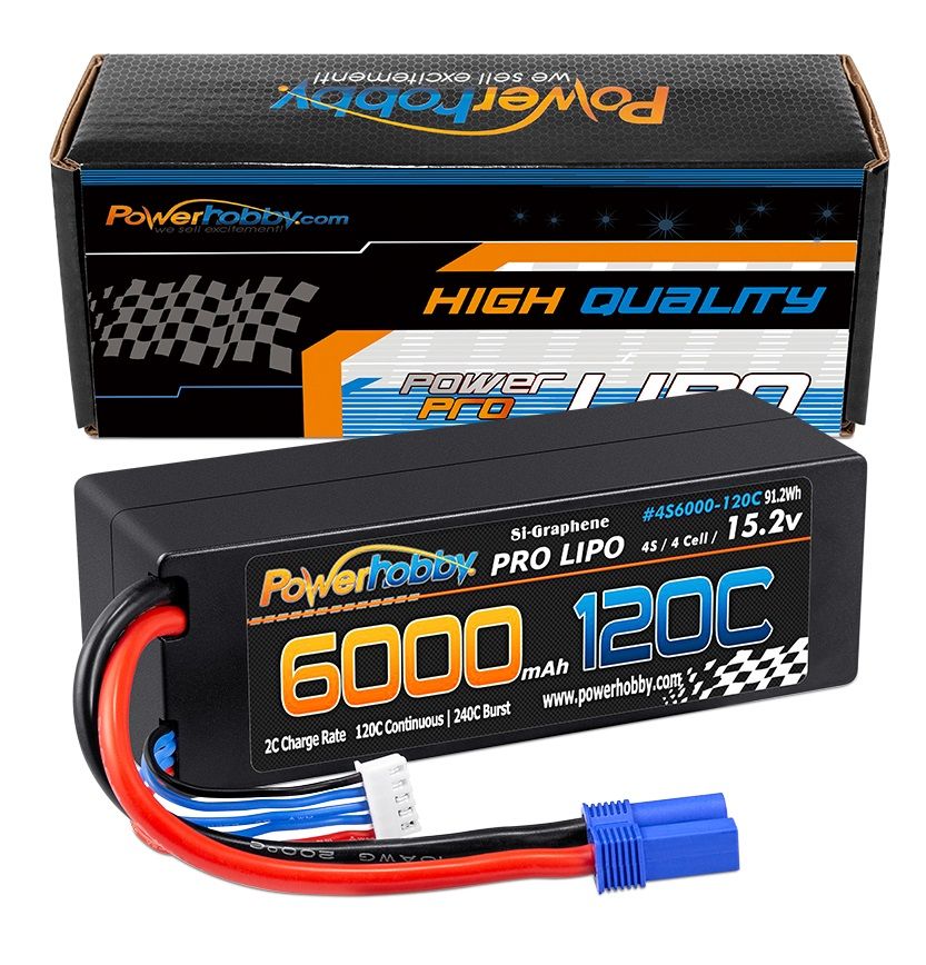Power Hobby | 4S 15.2v 6000mAh 120C Graphene + HV LiPo Battery w/ EC5 Plug | MPN: 4S6000120CEC5