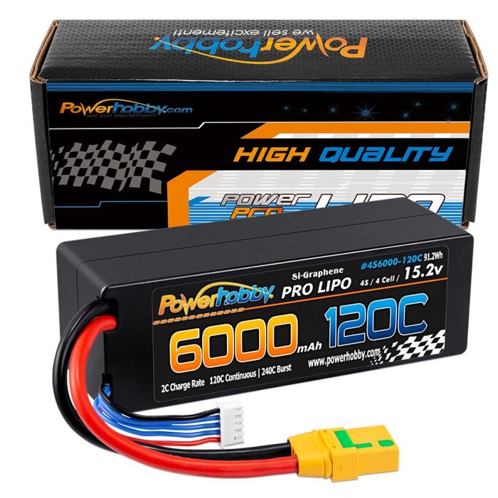 Power Hobby | 4S 15.2v 6000mAh 120C Graphene + HV LiPo Battery XT90 Plug | MPN: 4S6000120CXT90