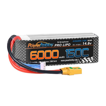 Power Hobby | 4S 14.8V 6000MAH 150C-300C w/ Extreme | MPN: 4S6000150CXT90EX