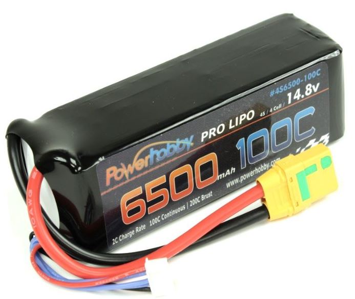 Power Hobby | 4S 14.8V 6500mAh 100C Lipo Battery w XT90 Plug Soft Case | MPN: 4S6500100CXT90