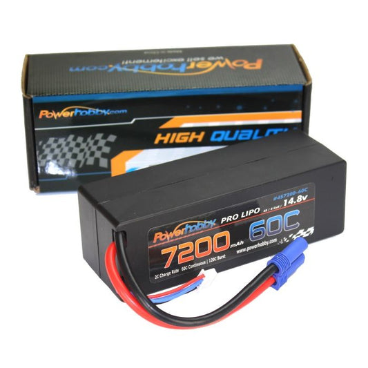 Power Hobby | 4S 14.8V 7200MAH 60C w/ EC5 Hard Case | MPN: 4S720060CEC5HCS