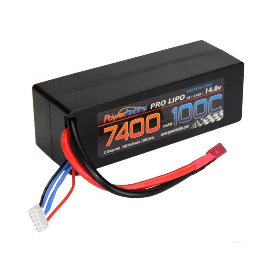 Power Hobby | 4S 14.8V 7400MAH 100C w/ Deans Hard Case | MPN: 4S7400100CDNSHCS