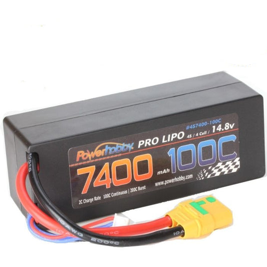 Power Hobby | 4S 14.8V 7400MAH 100C w/ XT90 Hard Case | MPN: 4S7400100CXT90HCS