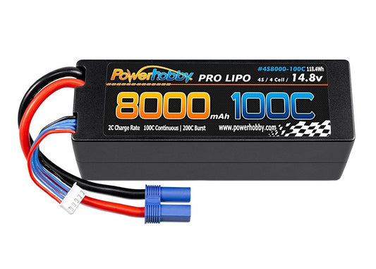 Power Hobby | Powerhobby 4s 14.8V 8000MAH 100C Lipo Battery w EC5 Plug | MPN: 4S8000100CEC5