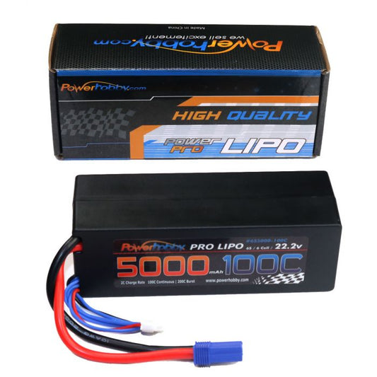 Power Hobby | 6S 22.2V 5000MAH 100C W EC5 Hard Case | MPN: 6S5000100CEC5HCS