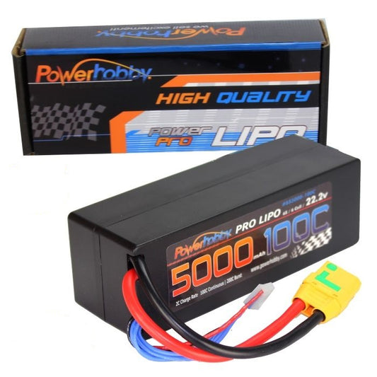 Power Hobby | 6S 22.2V 5000MAH 100C W XT90 Hard Case | MPN: 6S5000100CXT90HCS