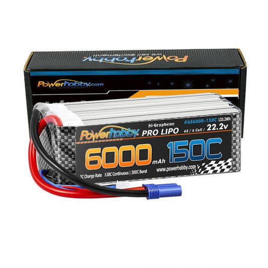 Power Hobby | XTREME 6S 22.2V 6000mAh 150C-300C LiPo Battery w/ EC5 | MPN: 6S6000150CEC5