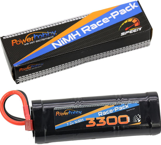 Power Hobby | 7.2V 6-Cell 3300mAh NiMH Flat Battery Pack w/Deans Plug | MPN: PH1504