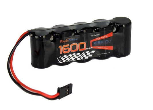 Power Hobby | 6V 1600mAh NiMH Flat Battery Pack w/ Hitec Connector | MPN: PH4001