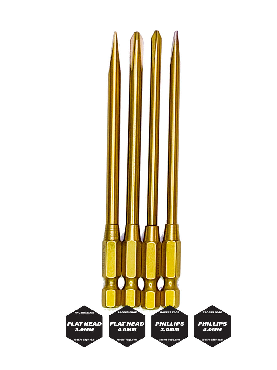 Racers Edge | Titanium Phillips & Flat Tips, Power Tool Replacements (4pcs) | MPN: 7202