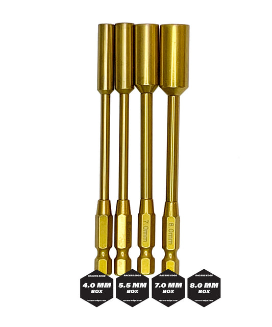 Racers Edge | Titanium Metric Nut Tips, Power Tool Replacements (4pcs) | MPN: 7203