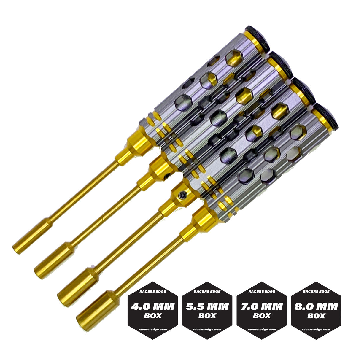 Racers Edge | Premium Nut Driver Set Gold Ink Honeycomb Handle w/ | MPN: 7210