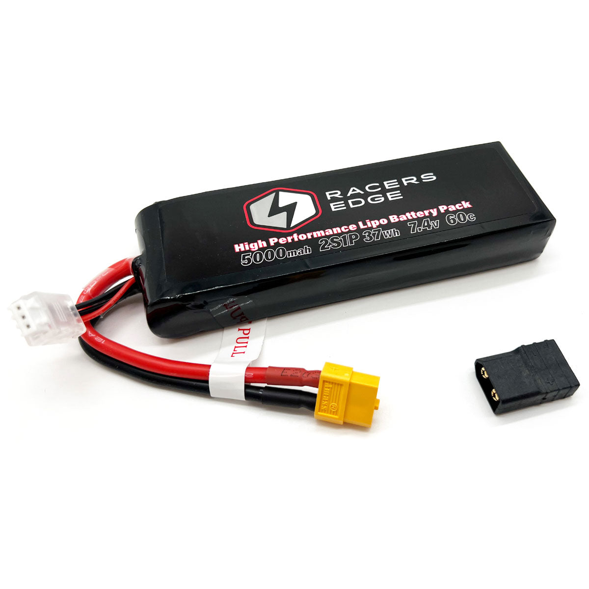 Racers Edge | 5000mAh 2S 7.4V 60C Soft Pack Lipo Battery XT60 w/TRX Adapt | MPN: LP50002S60T