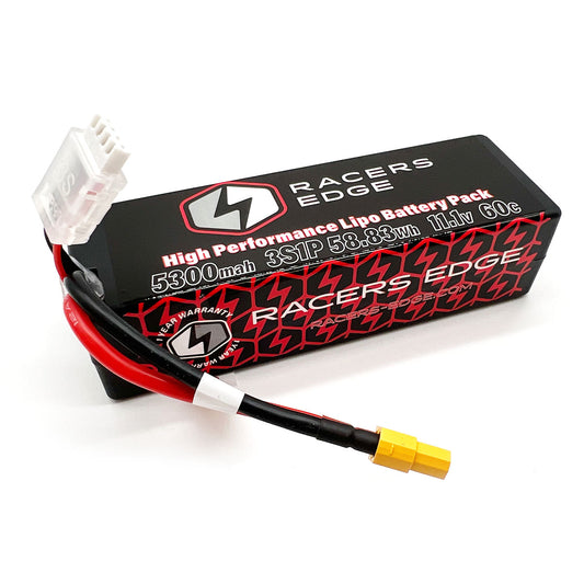 Racers Edge | 5300mAh 3S 11.1V 60C Hard Case Lipo Battery w/ XT60 Connector | MPN: LP53003S60XT60