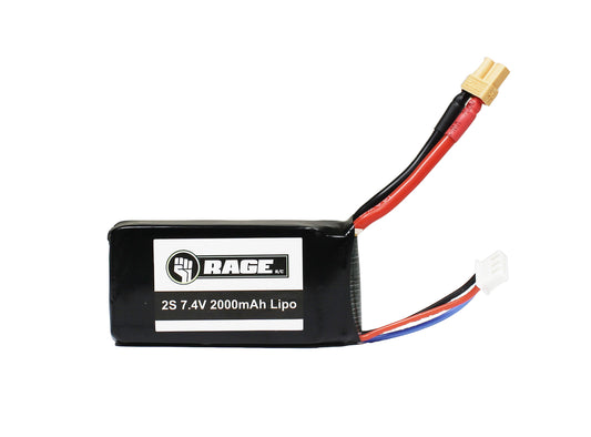 Rage R/C | 2S 7.4V 2000mAh Lipo Battery with XT30 Connector | MPN: 4212