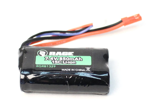 Rage R/C | 7.4V 2S 850mAh Battery w/ JST Connector: Eclipse | MPN: B1329