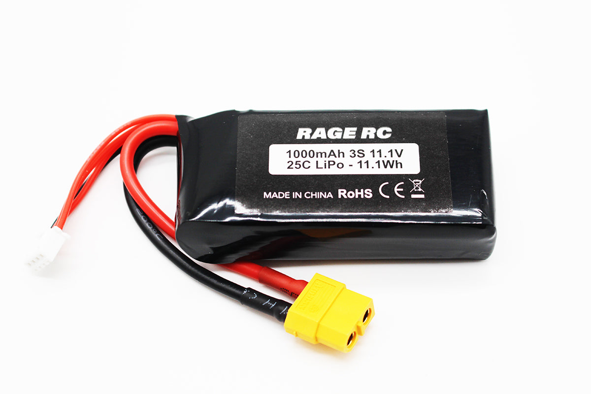 Rage R/C | 11.1V 3S 1000mAh LiPo Battery w/ XT60; LightWave 400BL | MPN: B1466