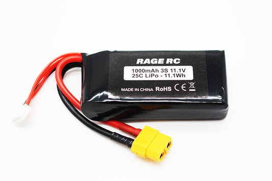 Rage R/C | 11.1V 3S 1000mAh LiPo Battery w/ XT60; LightWave 400BL | MPN: B1466