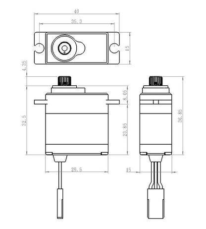 Savox | Waterproof Premium Mini Servo w/Soft Start .10sec/111oz@7.4v | MPN: SW1250MGP