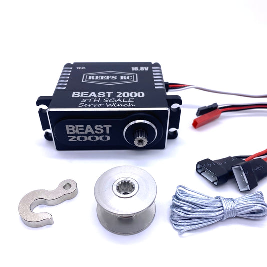 Reef's RC | Beast 2000 1/5th Scale Servo Winch w/Spool, Hook & Syn Line | MPN: REEFS117
