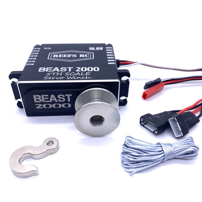 Reef's RC | Beast 2000 1/5th Scale Servo Winch w/Spool, Hook & Syn Line | MPN: REEFS117